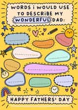 Cute Fathers' Day Card  - Words To Describe My Dad created by Sarah Harding