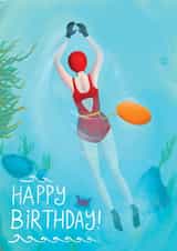 Fun Birthday Card - Wild Swimmer - Swimming in Sea Lake or River created by Crafty Coast