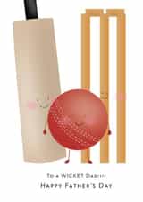 Cute Father's Day Card - Cricket Pun - Wicket created by Susie Thomas