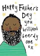 Cute Funny Father's Day Card for Dad Daddy Grandad - Brilliant Beardy Man created by Bow & Bell