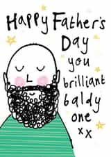 Cute Funny Father's Day Card - Bald Beard Man - For Dad Grandad created by Bow & Bell