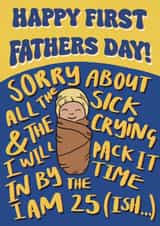 Cute First Fathers Day Card - From the Baby - Happy First Fathers Day created by Childish Ramblings