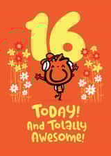 Cute 16th Birthday Card - Totally Awesome created by Pink wink