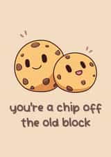 Cute card from parent to child – you're a chip off the old block created by floofle