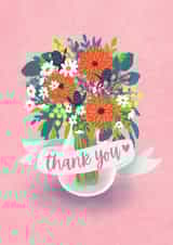 Pretty Thank You Card - For Her - Flowers created by Isabelle Wood Art