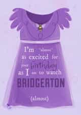 Fun Birthday Card - Bridgerton - Pretty Dress - Modiste created by Sian Moore Illustration