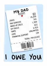 Cute Father's Day Card Showing How Priceless He Is With Receipt created by @TheCardEdit