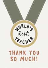 World's best teacher card - thank you teacher created by Paper & Wool
