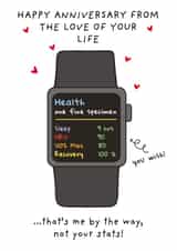 Funny Anniversary Card - For Him - Health Stats created by Janda Pop