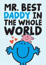 Cute Father's Day Card – Mr Men – Mr. Best Daddy In The Whole World created by Mr. Men