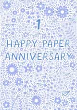 Pretty Anniversary Card - 1st - Paper created by Pear Tree Press