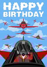 Pilot Birthday Card - Cartoon Aerobatics created by David Speed Design