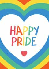 Pride Month Greeting Card - Rainbow Heart - Happy Pride - LGBTQ created by Bev O'Connor || @oconnordesign