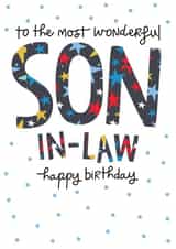Classic Birthday Card - For Son In Law - Stars created by The Boy and the Bear