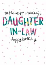 Classic Birthday Card - Daughter In Law - Flowers created by The Boy and the Bear