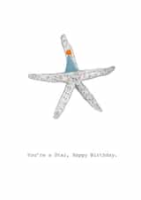 Cute Birthday Card - Party Hat Starfish - Under the Sea created by Halle-lula P
