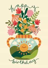 Pretty Birthday Card - Flowers - Sun created by Gemma Pratt