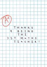 Cute Thank You Card - For Maths Teacher - Maths Symbols created by Jamie Lindsay
