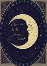 Cute Anniversary Card for Significant Other- I Love You To The Moon & Back created by Casey Ann