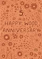 Pretty Anniversary Card - 5th - Wood created by Pear Tree Press