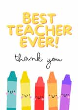 Cute Teacher Card - Thank You - Crayons created by Stephanie Birch-Foster