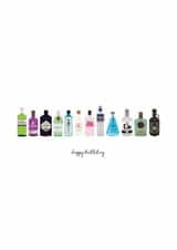 Gin illustration - Birthday card created by two two one design