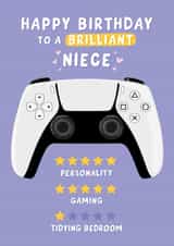 Funny Birthday Card - For Niece - Gamer – Gaming created by Macie Dot Doodles