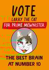 Funny Birthday Card - Political General Election - Vote for Larry the Cat Prime Minister created by Afewhometruths