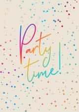 Classic Birthday card - Colourful Party Time Card created by Evie Garnett Designs