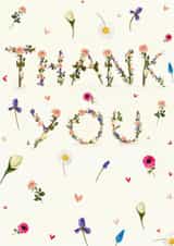 Pretty Thank You Card - Illustrated Flowers created by Love Lucy Illustration