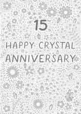Pretty Anniversary Card - 15th - Crystal created by Pear Tree Press