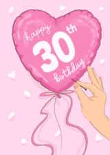 Funny 30th Birthday Card - Balloon Pop Joke Card - Reluctant To Turn 30 created by Running with Scissors