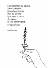 Trauma Survivor card by Kelly The Poet created by Kelly The Poet