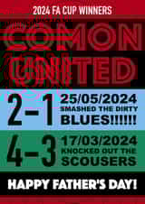 HAPPY FATHERS DAY! COMON UNITED! FOOTBALL CUP CHAMPS 2024. REDS UNITED! created by Fantastical Cards