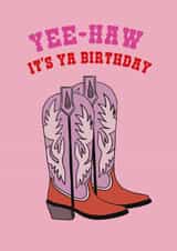 Howdy! Cute Cowgirl Wild West birthday card created by Boldfish Designs