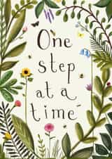 Pretty Thinking Of You Card - Encouraging - One step at a time created by Love Lucy Illustration