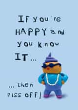 Funny rude card for your menopausal friend on her birthday or any day - piss off created by CHARLOTTE WEBB UK