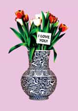 Cute Anniversary Card - Flower Tulip Vase created by Folio | Ian Owen