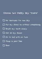 Funny toddler fathers day tick box options card created by Loopy Creative