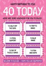 Funny 40th Birthday Card - Voucher Gift - Getting Older created by AbiGoLucky
