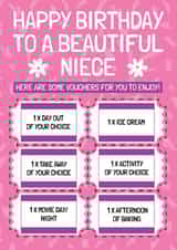 Cute Birthday Card - Voucher Gift - For Niece created by AbiGoLucky