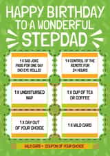 Funny Birthday Card - For Step Dad - Voucher Gift created by AbiGoLucky