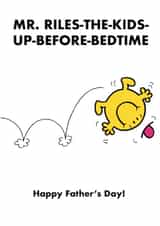 Funny Fathers Day Card - For Husband - Mr Riles The Kids Up Before Bedtime created by Mr. Men