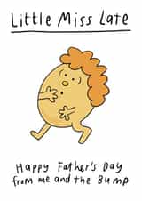 Funny Fathers Day Card - Mr Men - From The Bump - Little Miss Late created by Mr. Men