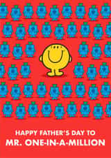 Cute Fathers Day Card - Mr. Happy Card - That's One In A Million Dad created by Mr. Men
