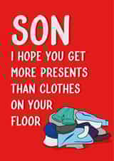Funny Birthday Card - For Son - Clothes On Floor created by Quinton cards