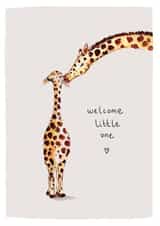 Cute New Baby Card - Giraffes - Welcome Little One created by Louise Mulgrew