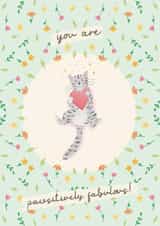 Cute Friendship Card - Cat - You Are Pawsitively Fabulous! created by Lisa Parker