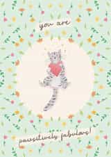 Cute Cat Card - You Are Pawsitively Fabulous! created by Lisa Parker