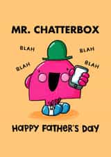 Cute Father's Day Card - Mr. Chatterbox - Mr Men created by Mr. Men